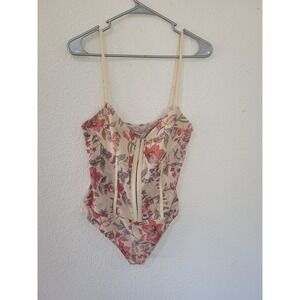 Intimately Free People Floral Bodysuit Hook Eye Closure Spaghetti Strap XL #11‎